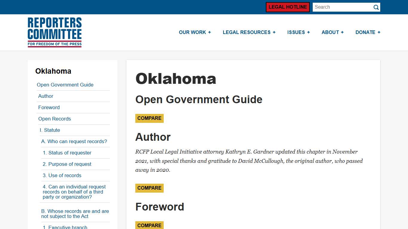 Open Government Guide Oklahoma - Reporters Committee