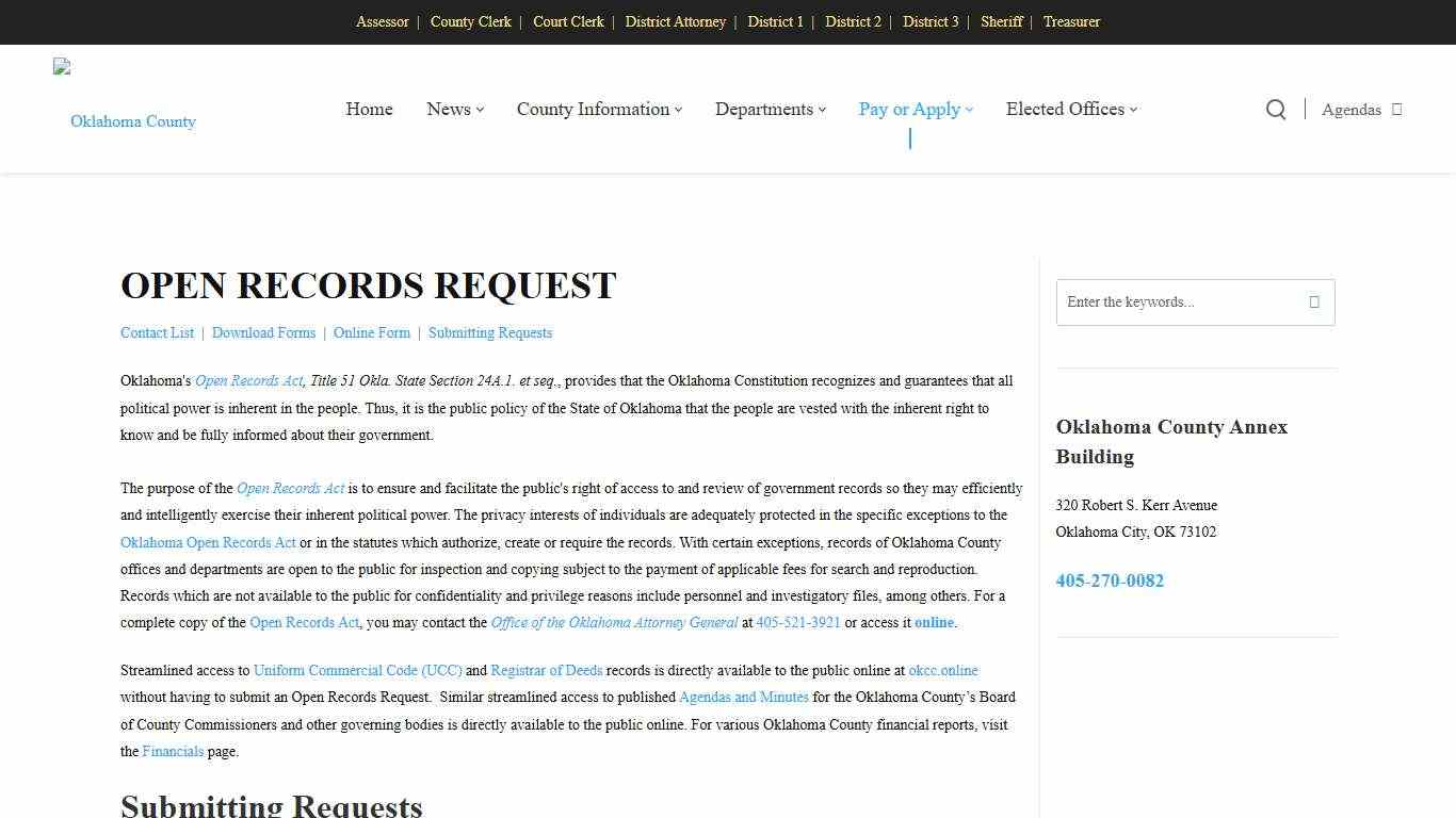 Open Records Request