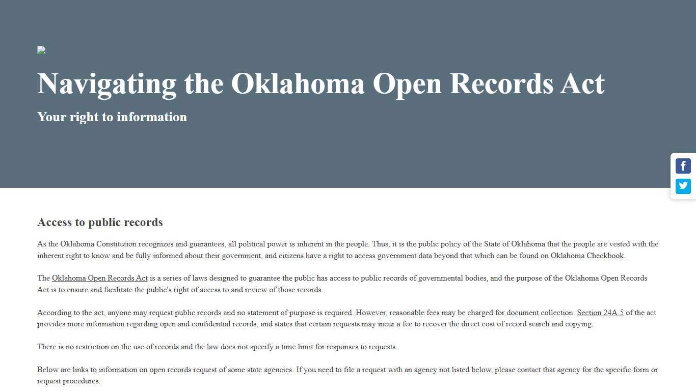 Oklahoma Public Records Laws